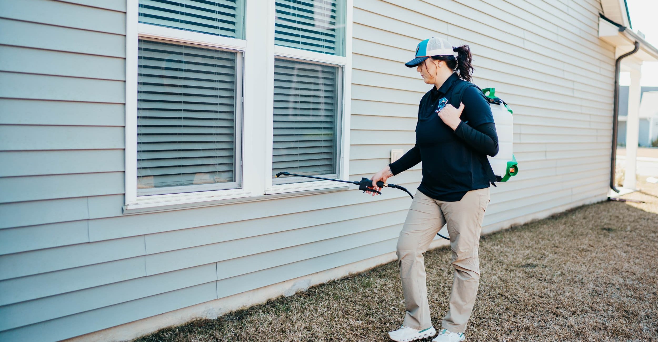 Professional pest control technician at work