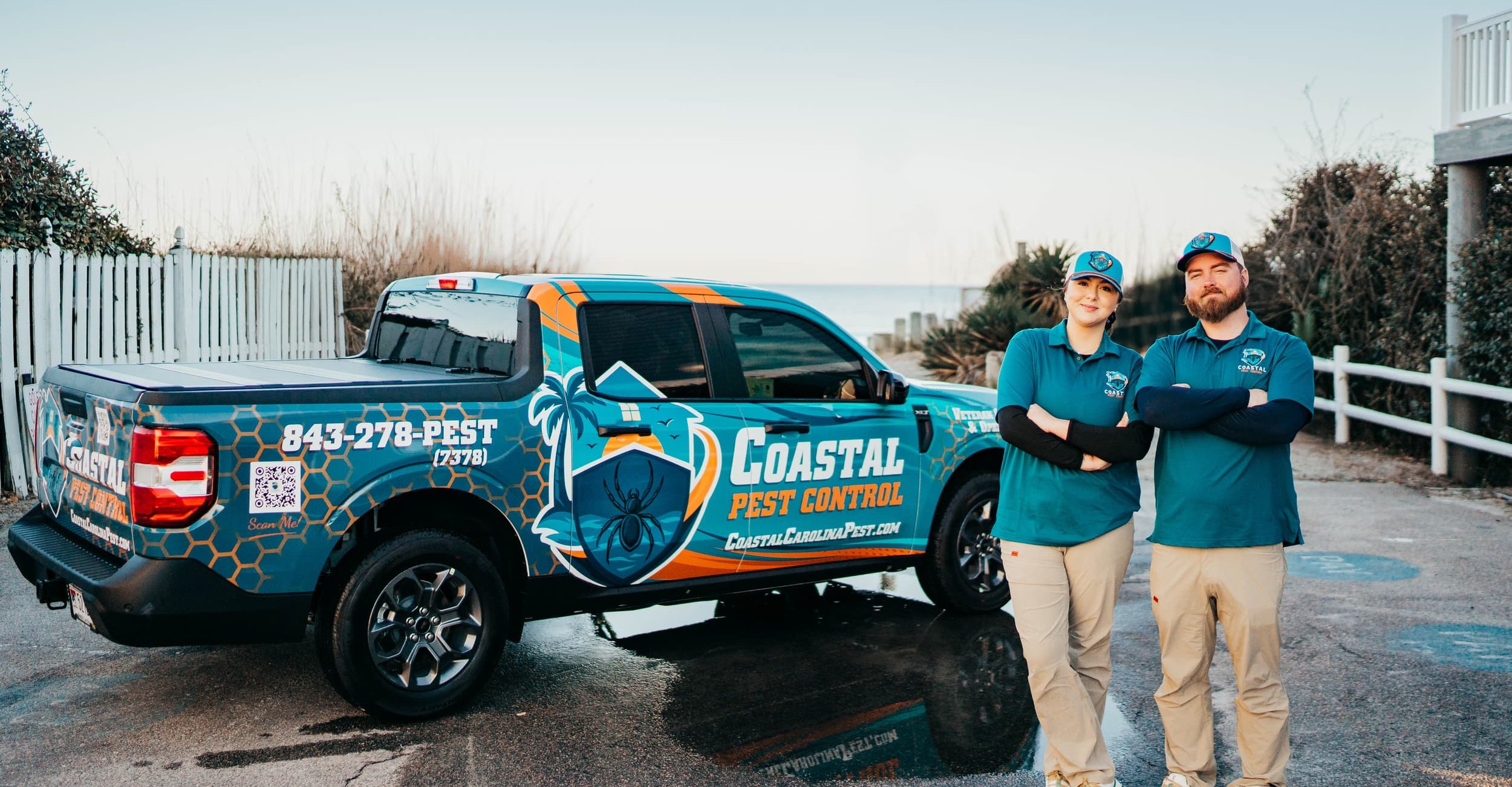 Professional pest control technician at work